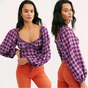 FP Cherry Bomb Plaid Cropped Top